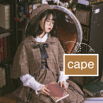 Honey Machine - Little Detective - Gothic Punk Lolita Salopette One Size cape only