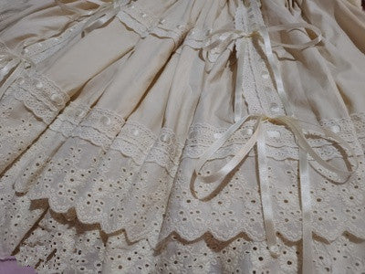 WangYan&Summer - Cotton Embroidery Lolita Petticoat 55cm length off-white (One Size waist 55-105cm))