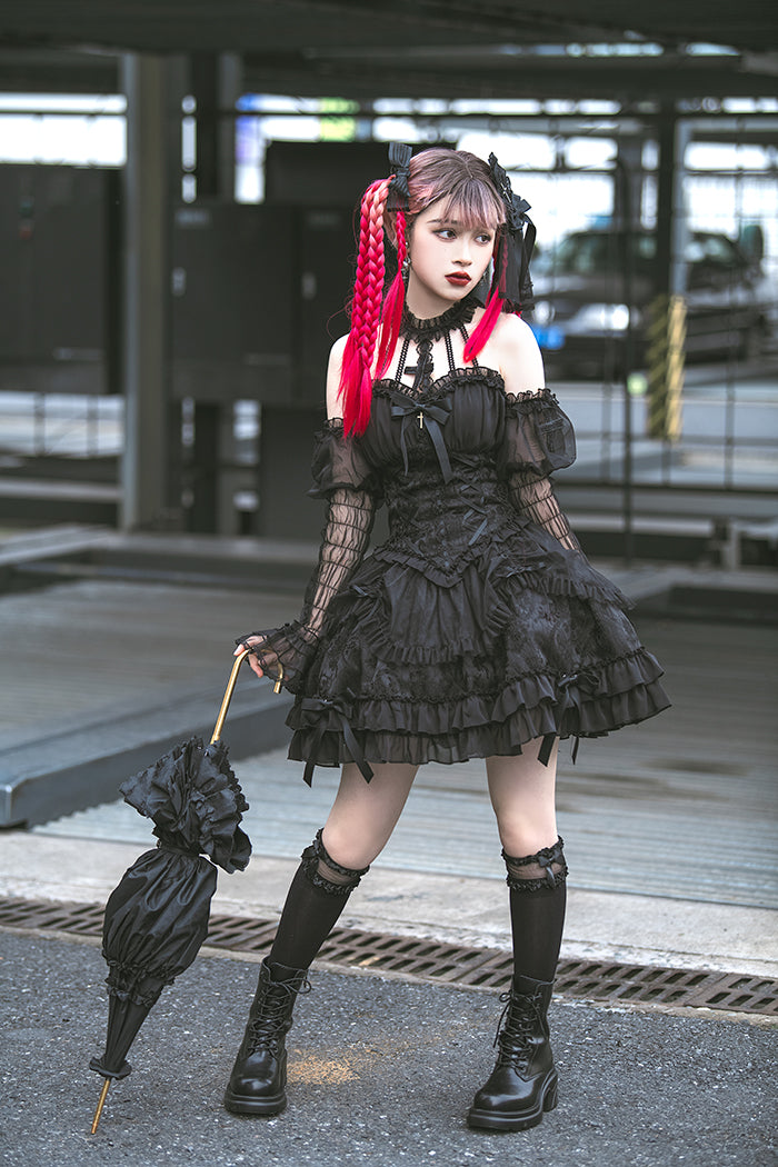 Alice Girl~Cross Maiden~Gothic Lolita Cuffs Puff Arm Sleeves 106:66799