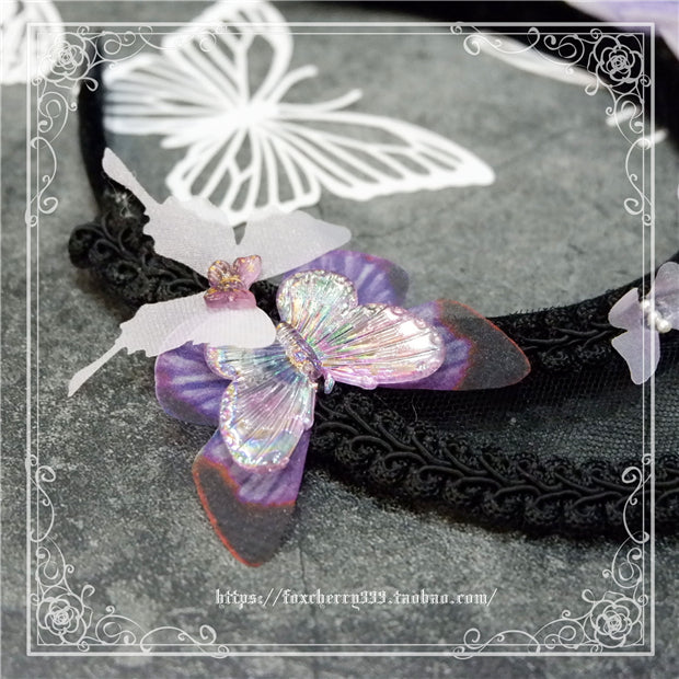 Fox Cherry - Gothic Lolita Butterfly Vintage Gauze Headdress