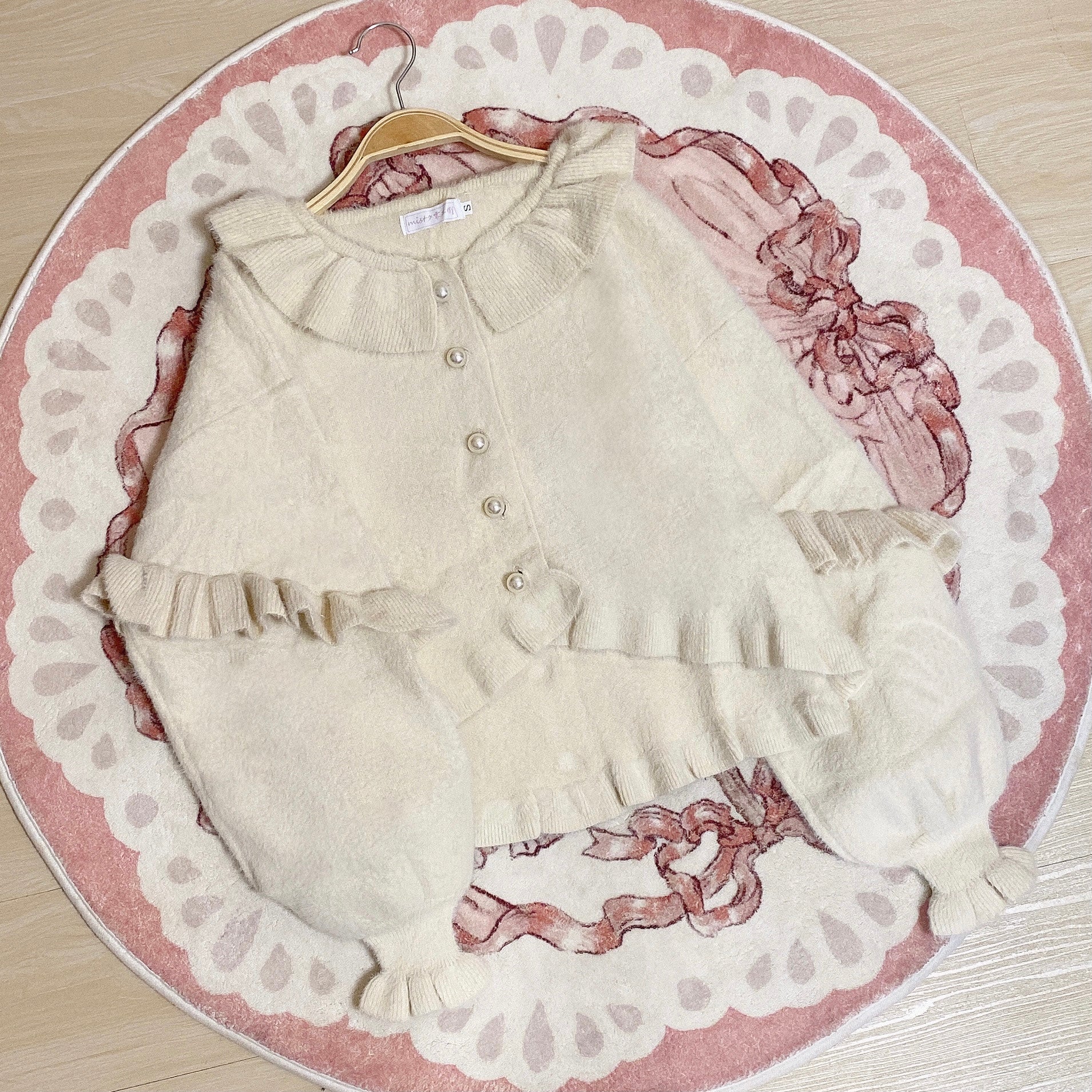 MIST - Small Ointment - Sweet Lolita Thick Sweater Coat Puff Sleeve S apricot