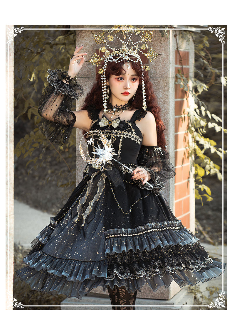 YingLuoFu~Star Night~Classic Lolita JSK Dress Retro Luxurious Lolita Dress   