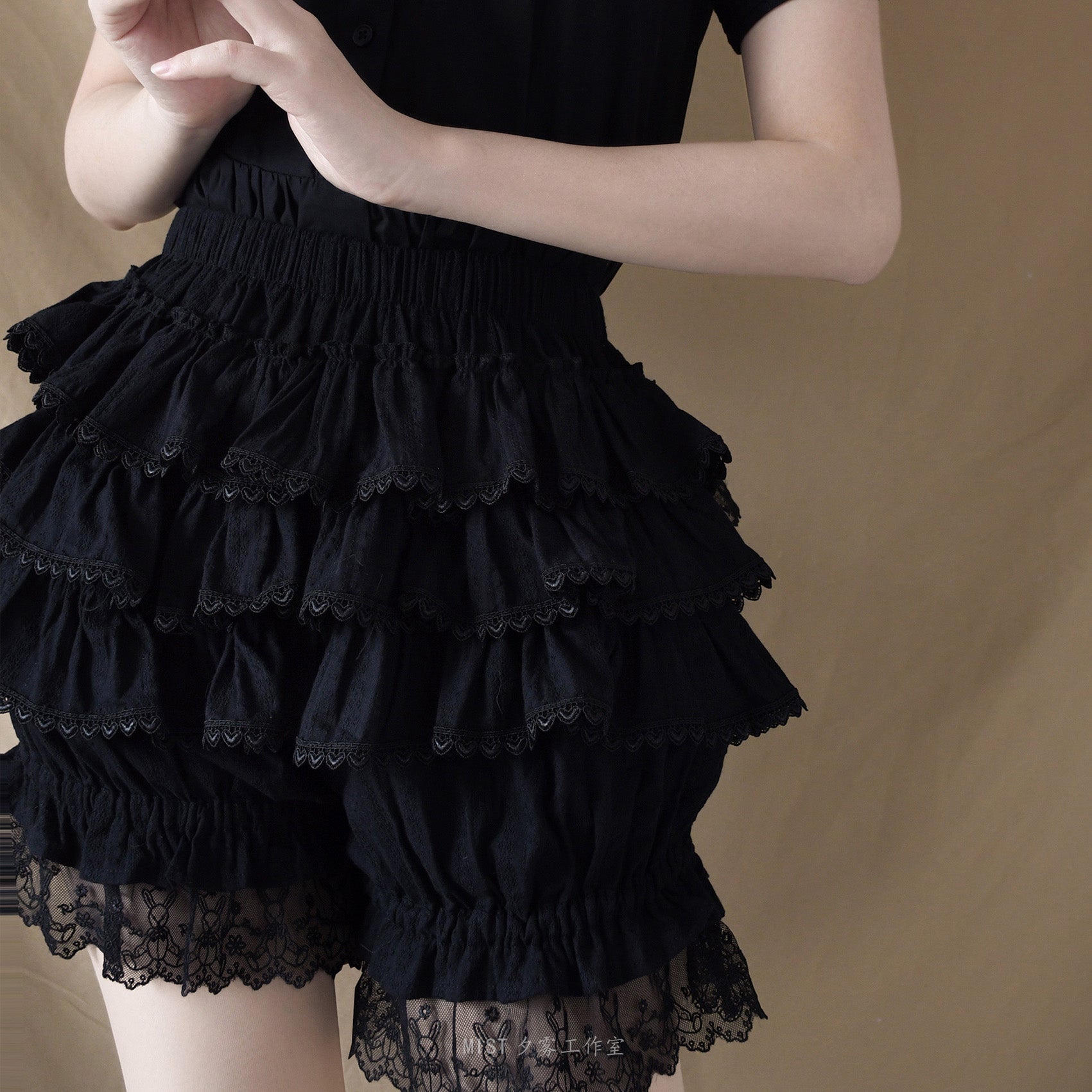 MIST - Lolita Innerwear Bloomers Multicolors Anti Exposure S Black B Version