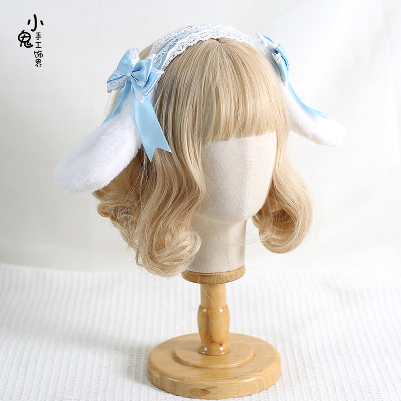Xiaogui - Sweet Lolita Rabbit Ear KC Headband light blue