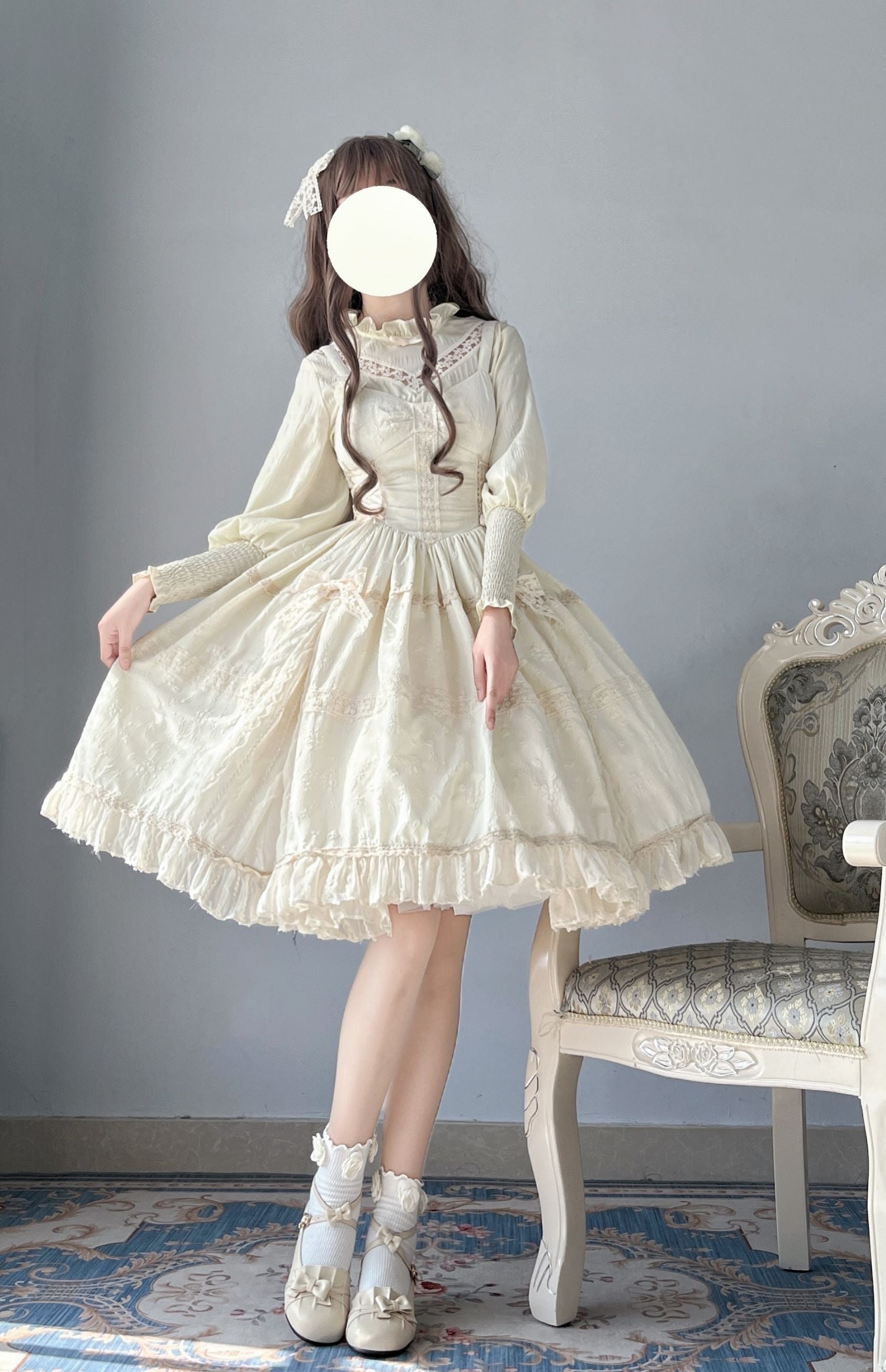 (Buyforme)White Tea Story~Elegant Black and White Lolita JSK and Blouse 13994:174832