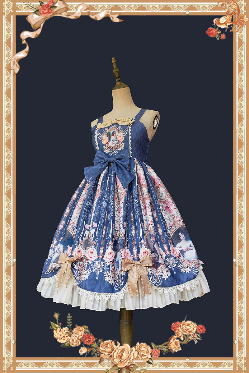 Infanta - Portrait of a Little Lady - Classic Lolita Jumper Dress S dark blue KC