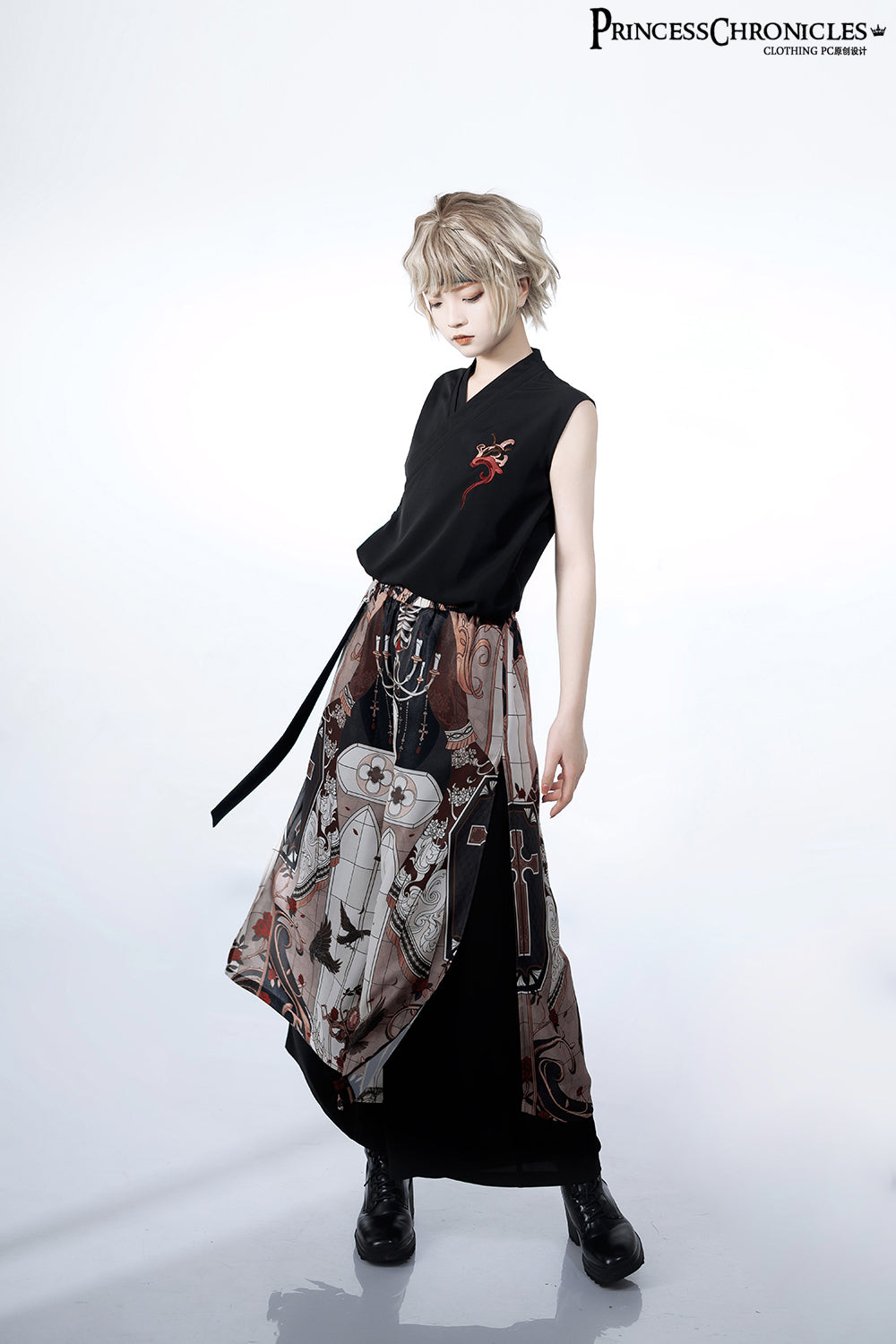 Princess Chronicles - Night Instructions - Ouji Lolita Printed Loose Trousers
