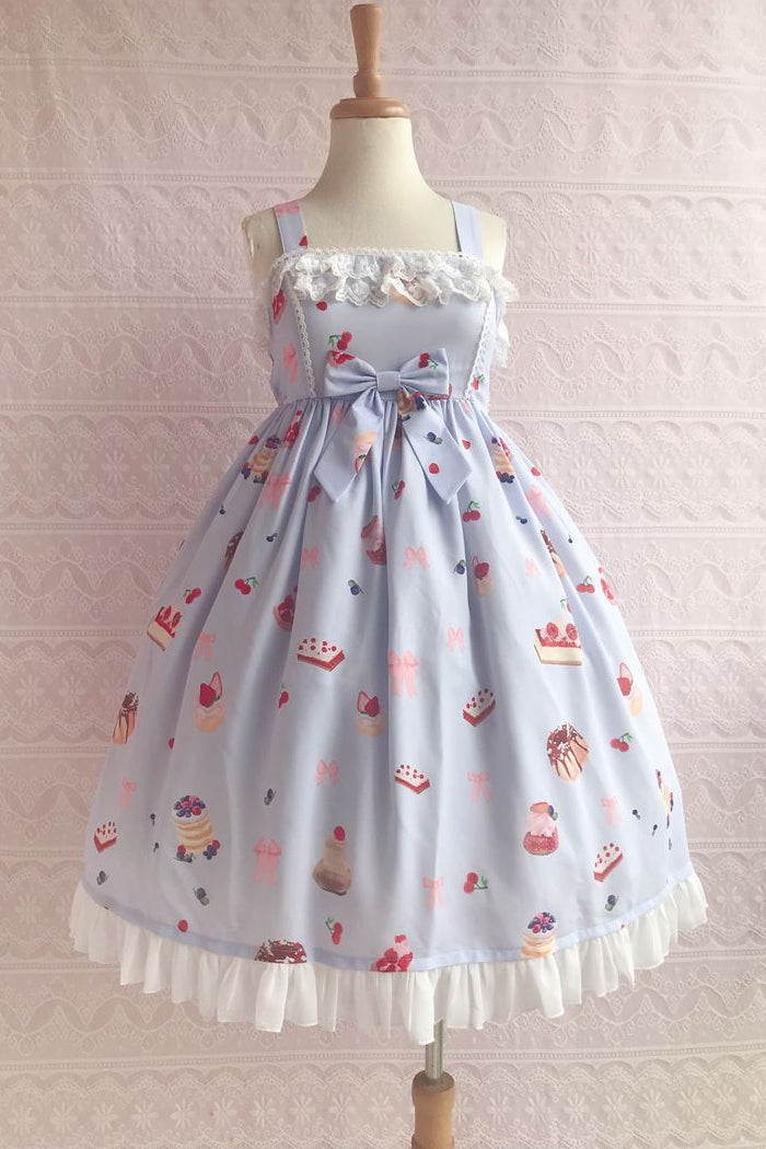 Yilia - Sweetheart Berry - Kawaii Lolita JSK Dress XS light blue
