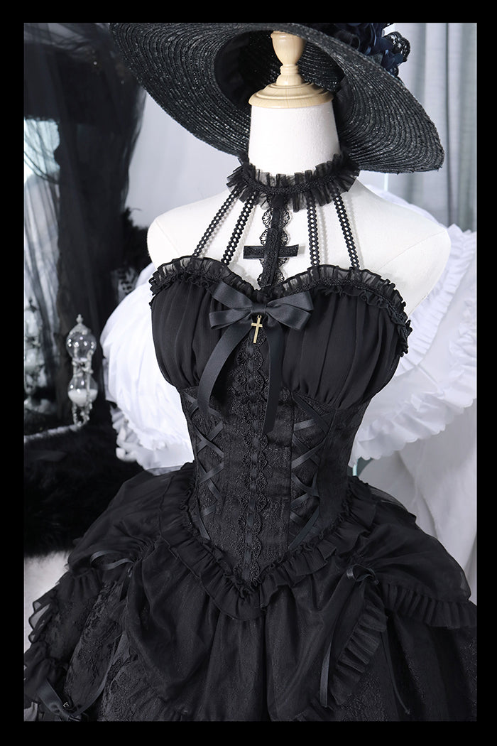 Alice Girl - Cross Maiden - Gothic Lolita Dress, Ballet Halterneck Lolita JSK 104:66891