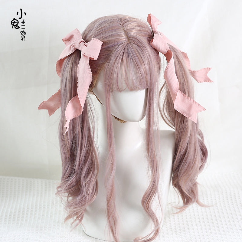 Xiaogui - Cosplay Double Ponytail Spiral Lolita Hair Clips Korean pink (pair)