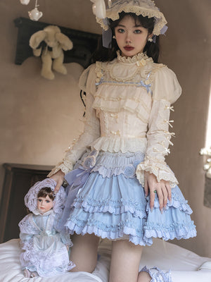 (Buy for me) Flower and Pearl Box~Austin In The Garden~Sweet Lolita Camisole and Skirt S camisole gradient blue