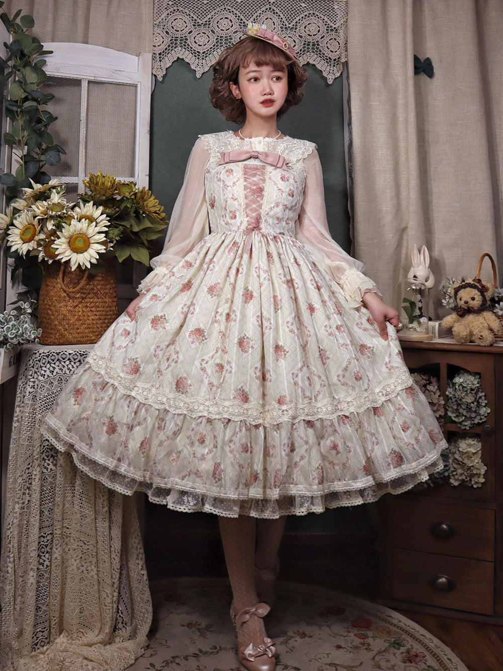 Miss Point - Woody Rose - Elegant Floral Lolita JSK
