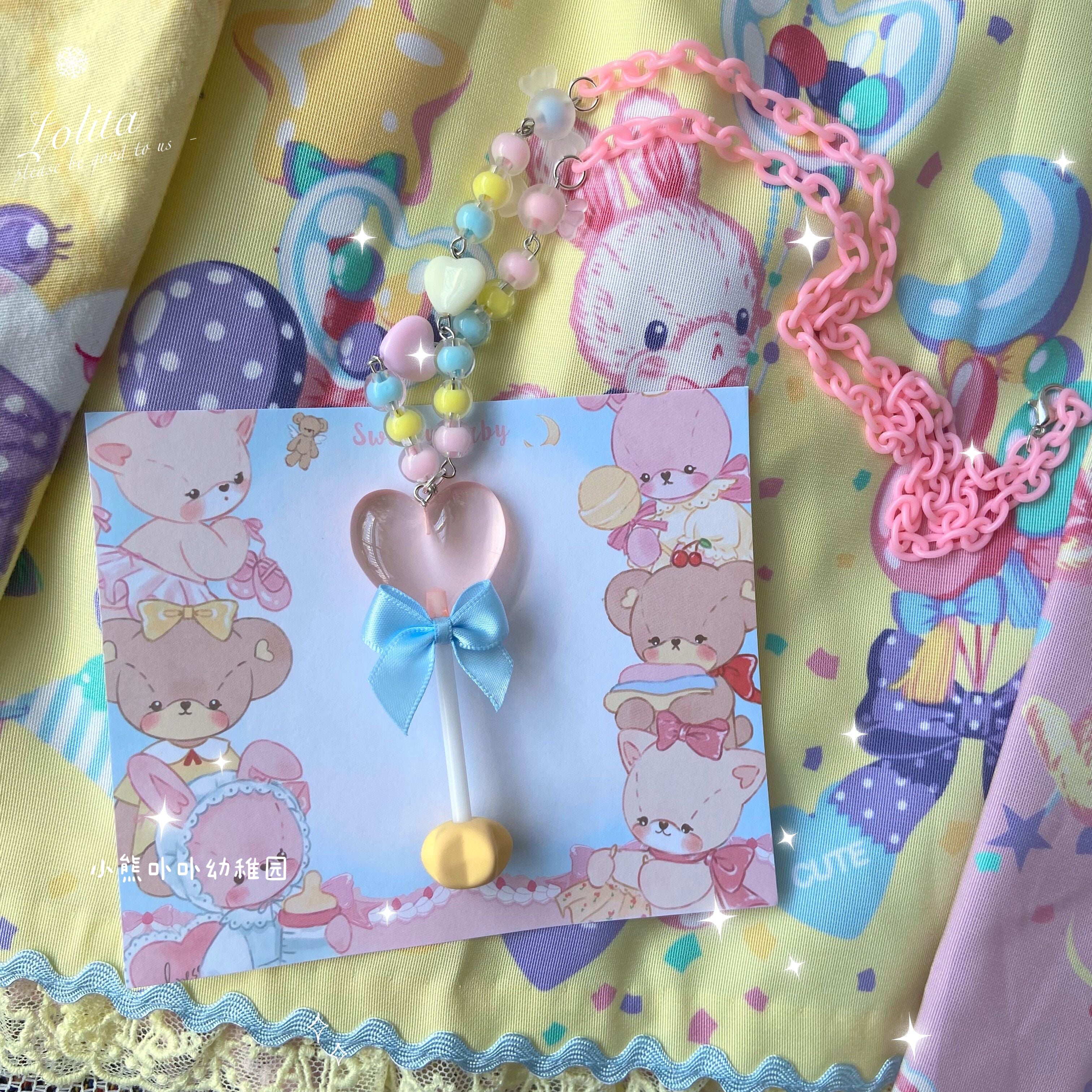 Bear Doll - Sweet Lolita Bow Heart-Shaped Sweater Chain
