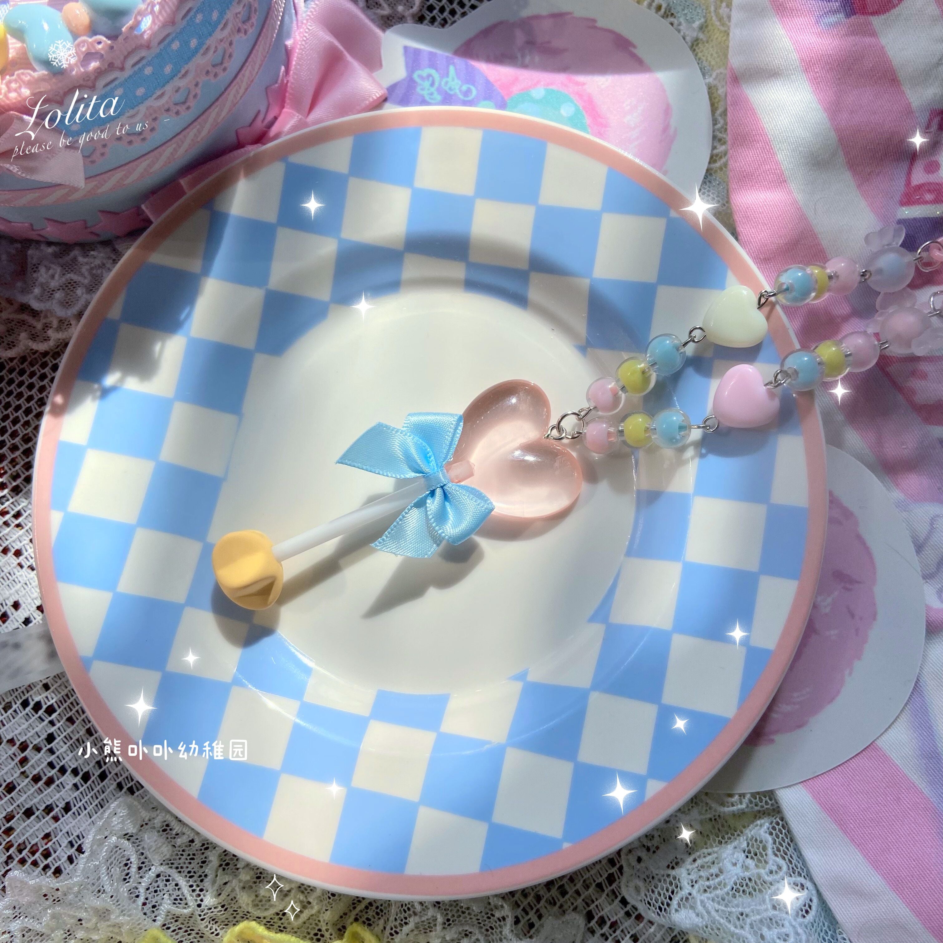 Bear Doll - Sweet Lolita Bow Heart-Shaped Sweater Chain
