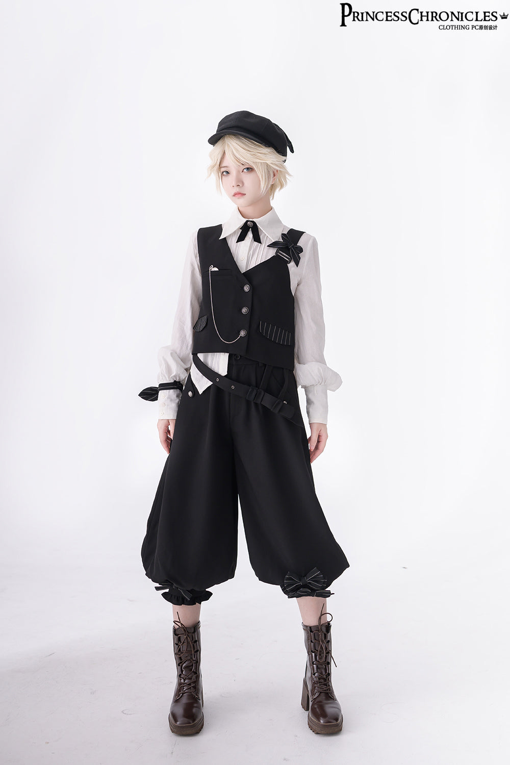 Princess Chronicles - Secret Morning News - Vintage Ouji Lolita Vest Blouse Bloomers