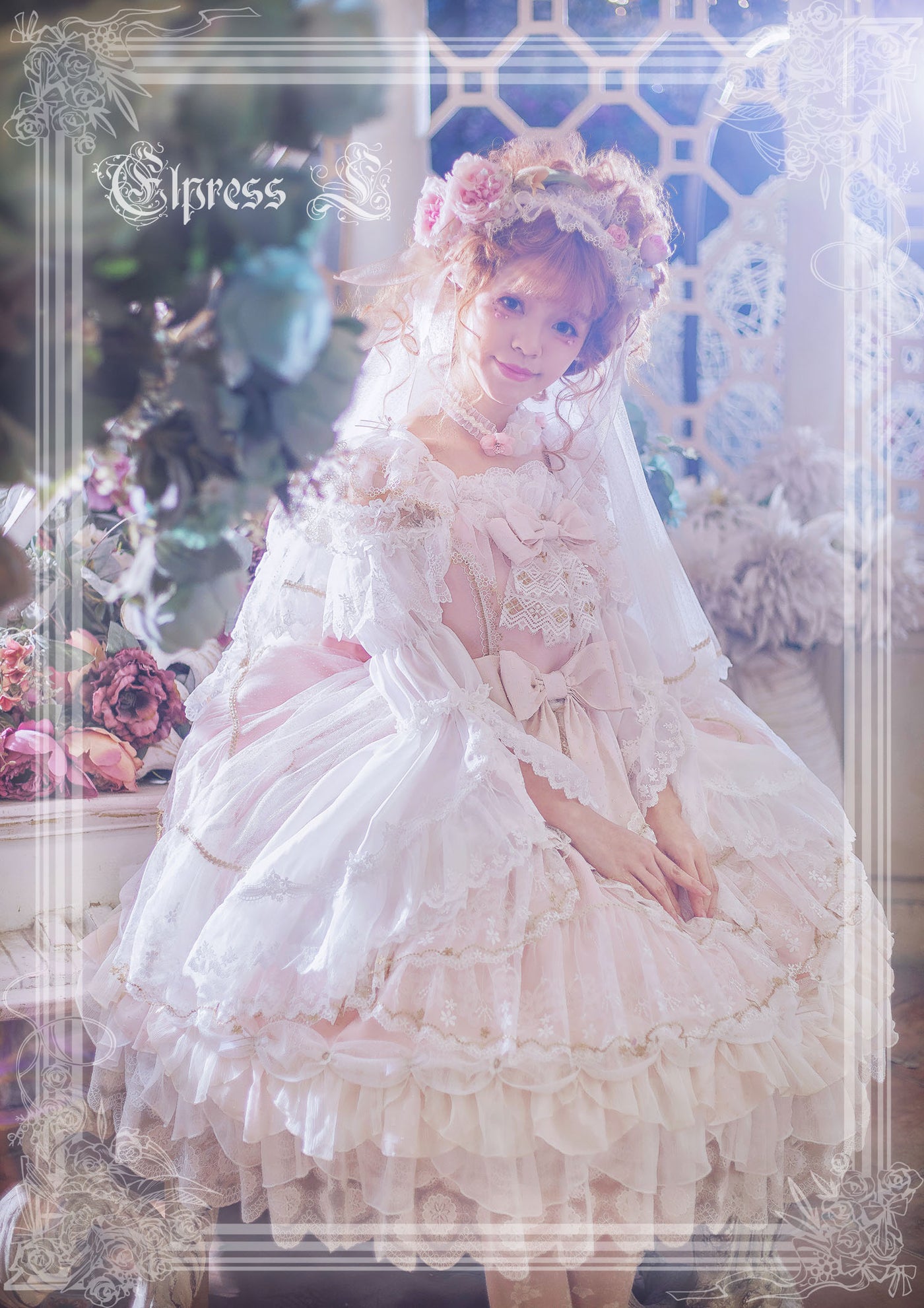 Elpress L~Christmas E~Light Pink Sweet Lolita Princess Jumper Skirt S light pink 