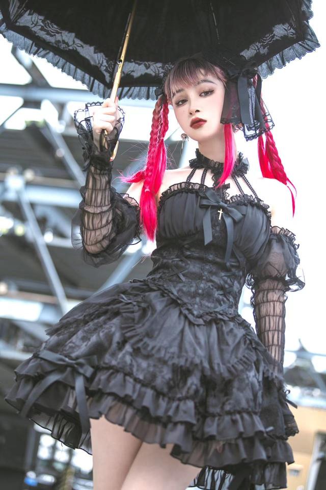 Alice Girl - Cross Maiden - Gothic Lolita Dress, Ballet Halterneck Lolita JSK 104:66881