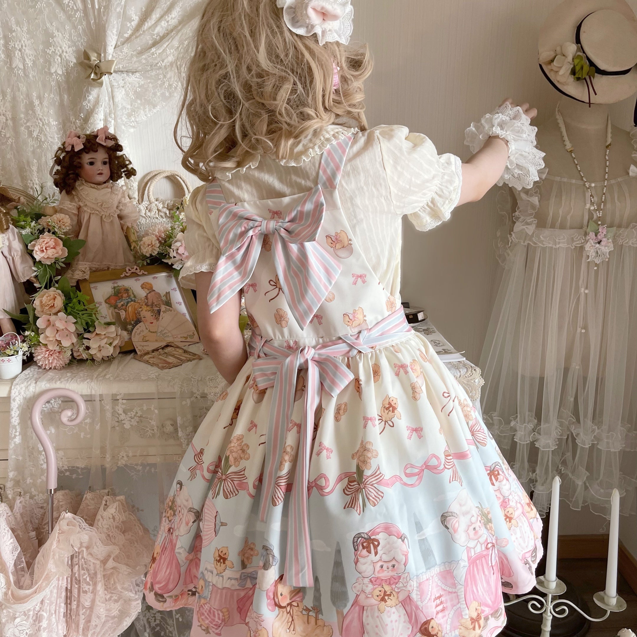 (Buyforme)MeowMeow~Sheep Pattern Waltz Princess Lolita JSK Salopette 11806:122396