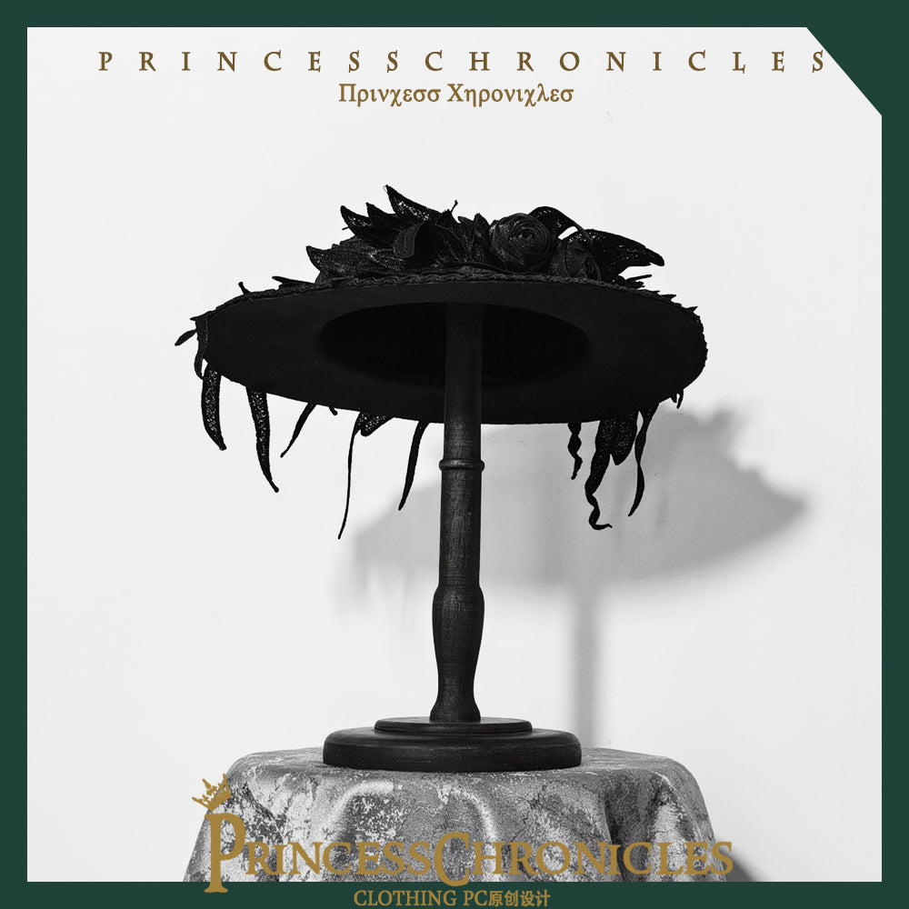 Princess Chronicles - Floating Phantom - Ouji Lolita Hat black