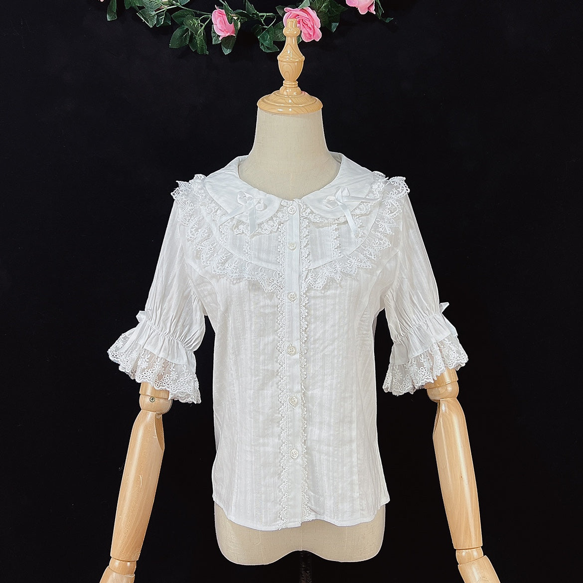 DMFS Lolita - Summer Short Sleeve Cotton Lolita Blouse 11782:122088