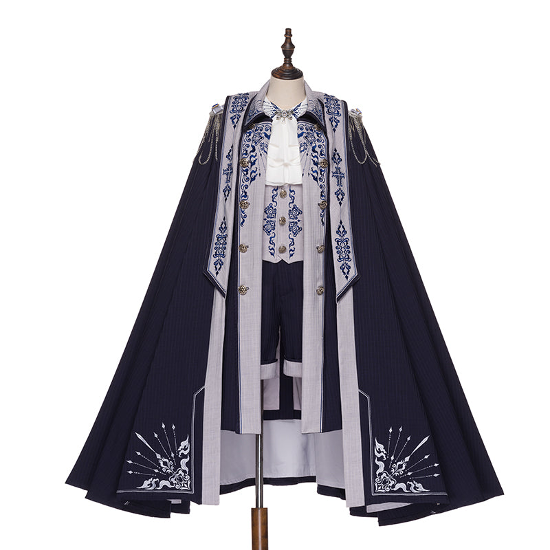 Youpairui - Sheffield - British Military Navy Blue Ouji Lolita Set