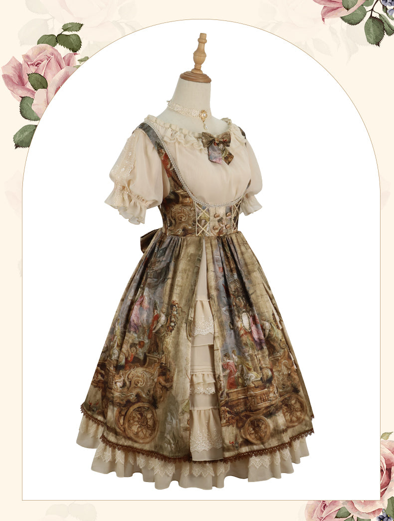 YingLuoFu - Cloria - Classic Oil Paiting Print Lolita JSK S JSK only