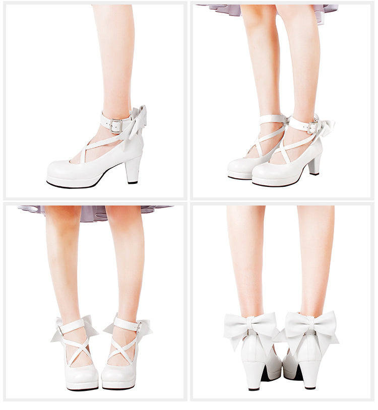 Angelic imprint~Elegant Lolita Shoes Princess Bowknot Lolita Heels Shoes 4178:15419