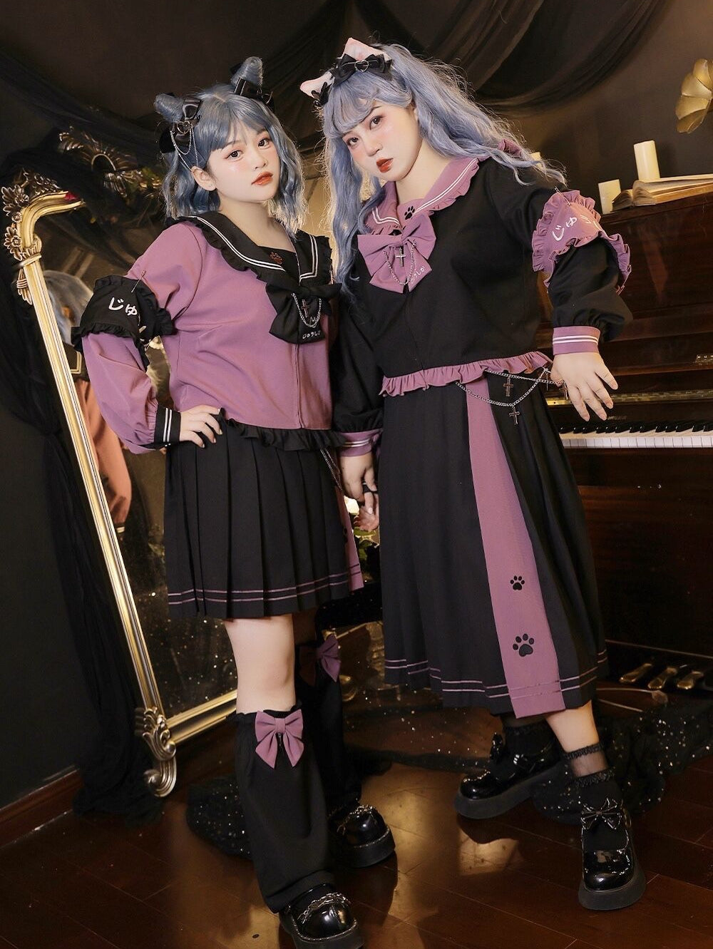 Yingtang - Plus Size Lolita Dress Gothic Lolita JK Dress Set