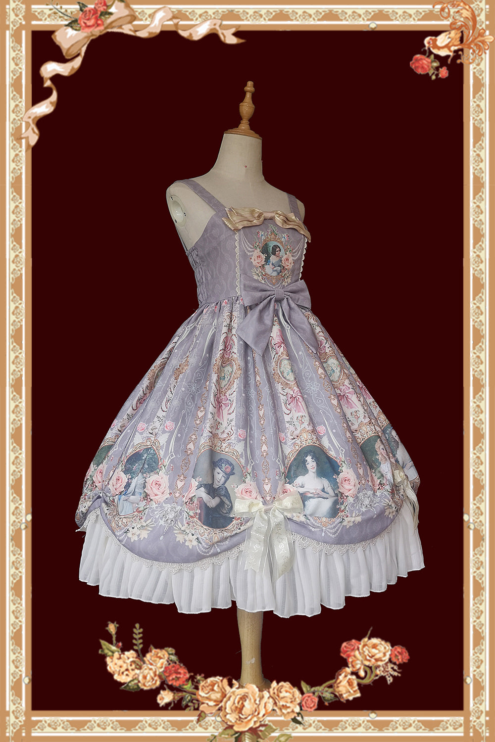 Infanta - Portrait of a Little Lady - Classic Lolita Jumper Dress S grey-purple JSK