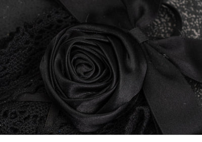 Strange Sugar~Gothic Handmade Black Rose Hairband   