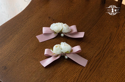 Miss Point - Elegant Lolita Head Accessory pink clip*2