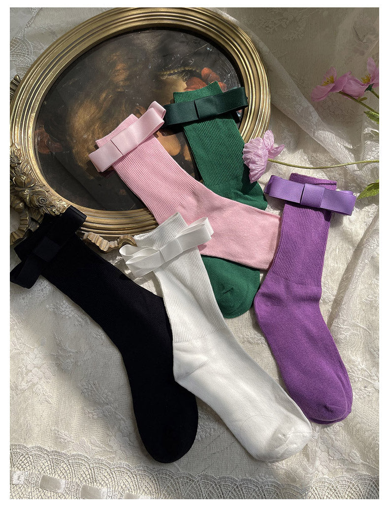 WAGUIR~Balletic Cotton Bow Short Socks   