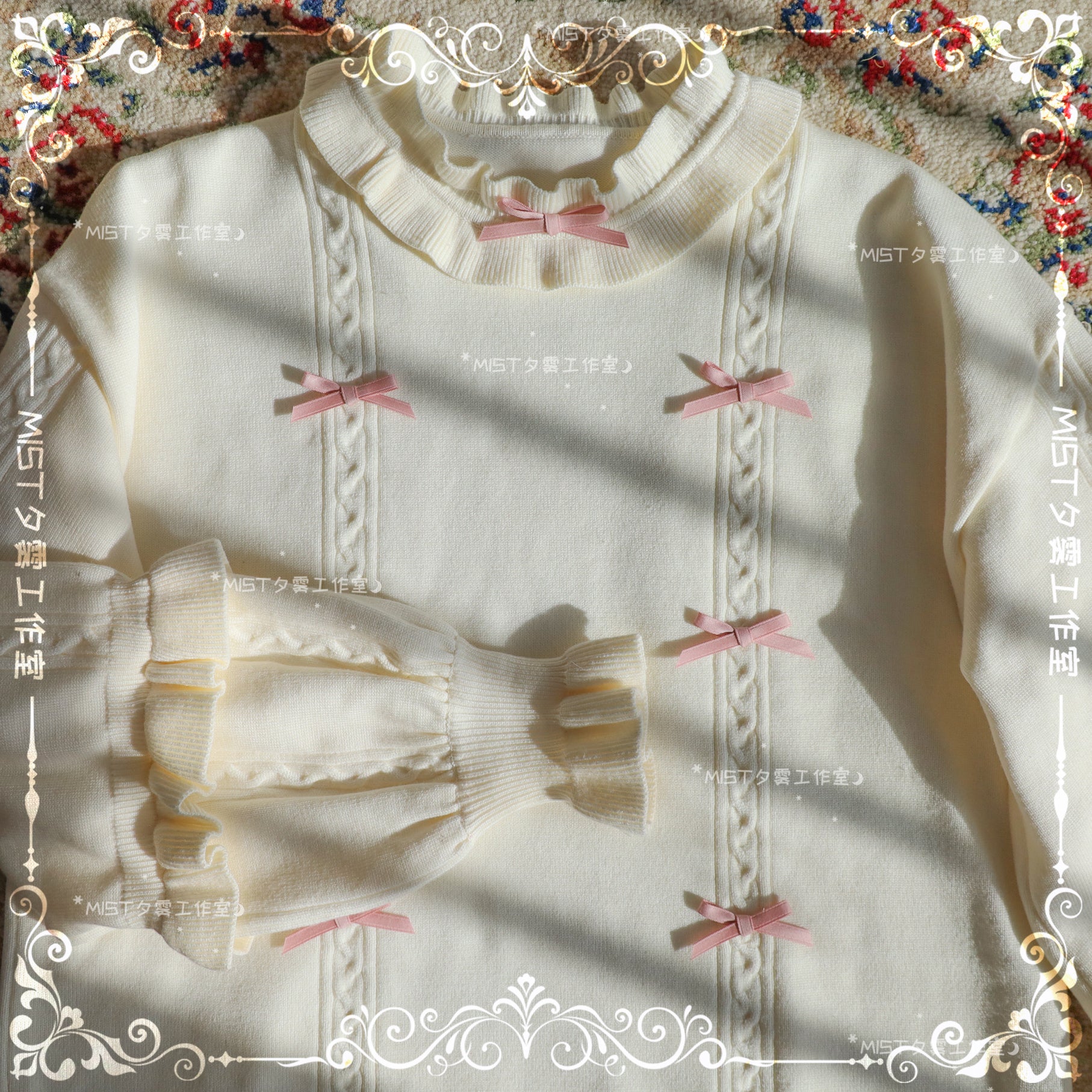 MIST~Small Ointment~Sweet Lolita Thick Sweater Coat Puff Sleeve 9900:113792