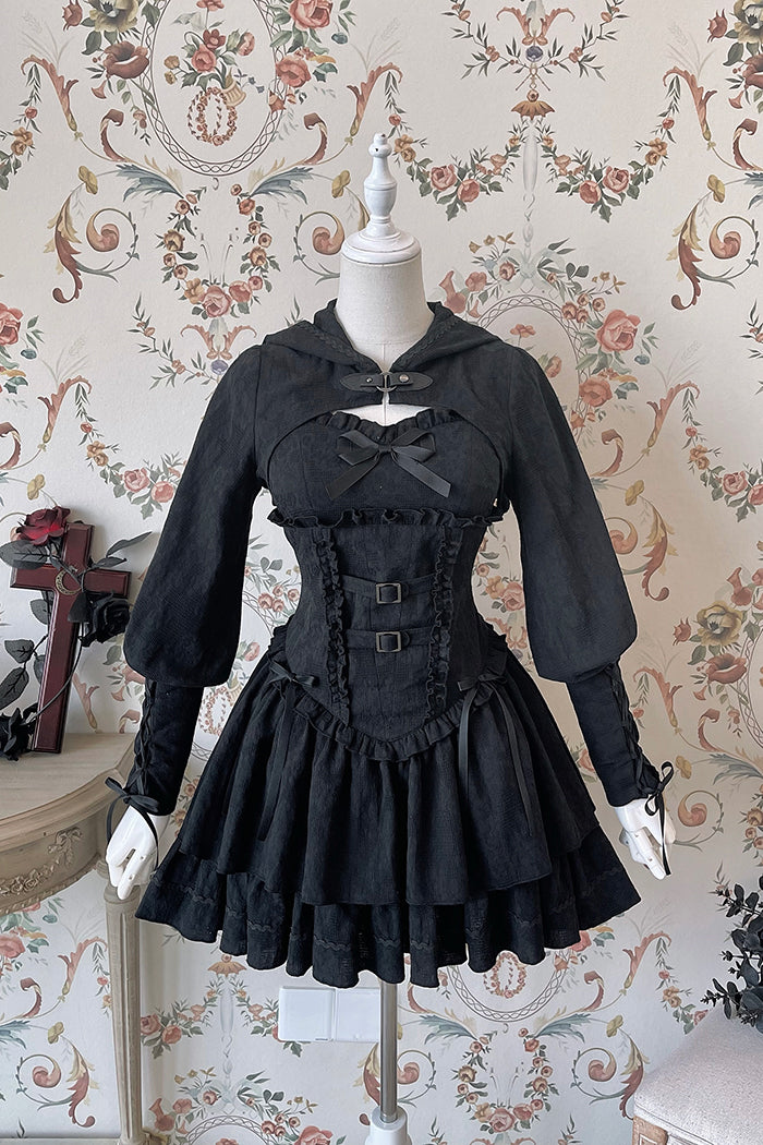 Alice Girl~Gothic Lolita Jumper Dress~The Hunter JSK Multicolor XS black (bolero+JSK) 