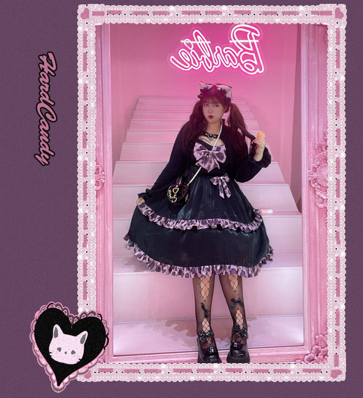 Yingtang - Plus Size Lolita Dress Leopard Hot Girl Sweet