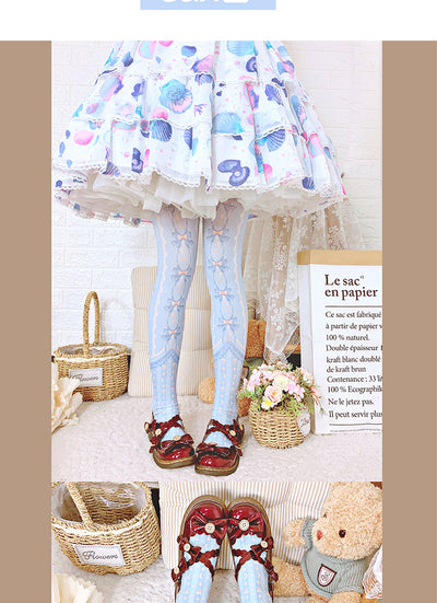 Roji roji~Kawaii 120D Velvet Lolita Tights Multicolors   