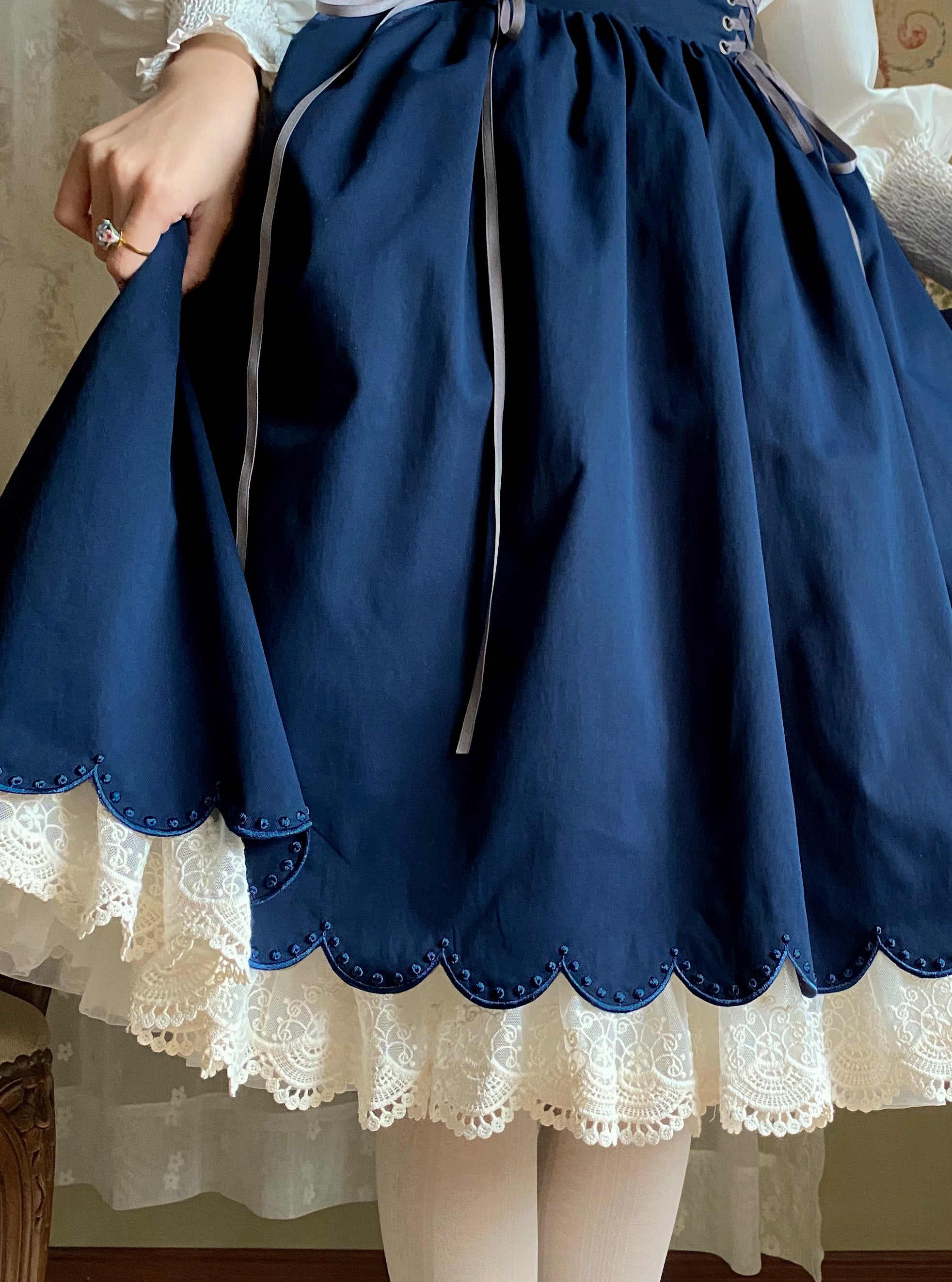 EESSILY - Countess's Autumn Tour - Retro Lolita Embroidery Long SK