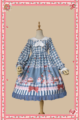 Infanta~ Chirstmas doughnut Ice  Cream Dress Lolita JSK S blue rabbit OP 