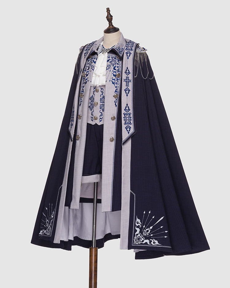 Youpairui - Sheffield - British Military Navy Blue Ouji Lolita Set