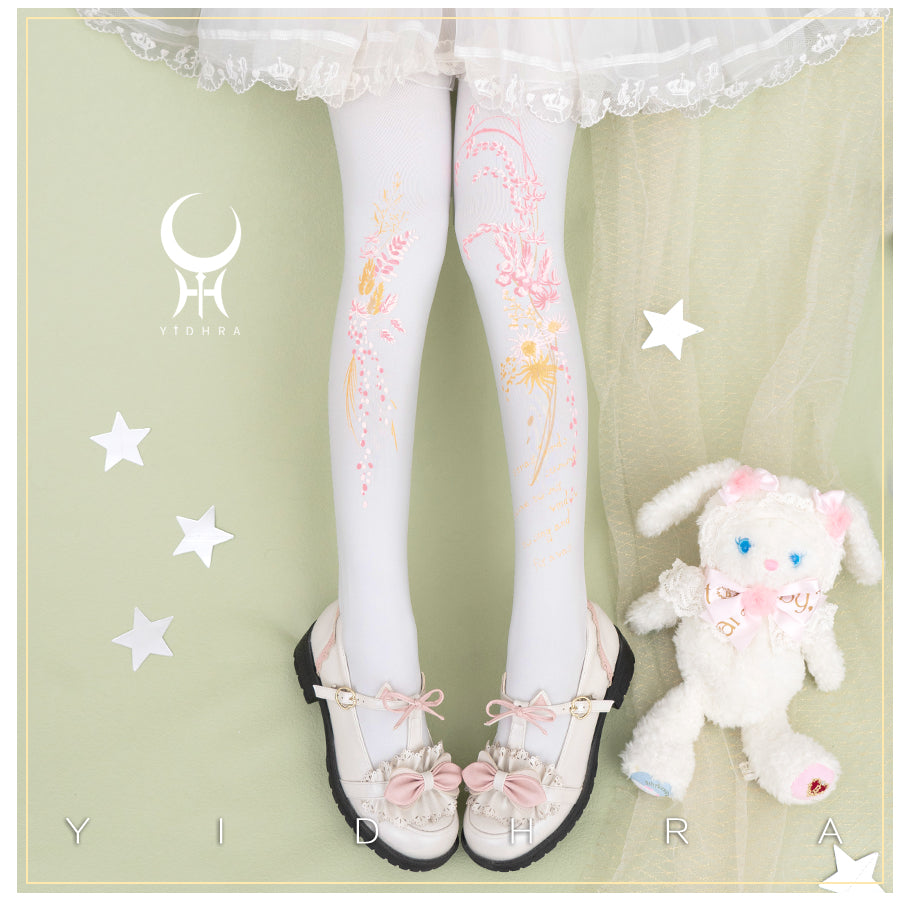 Yidhra - Vintage Flower Printed Panty-hose Spring Summer