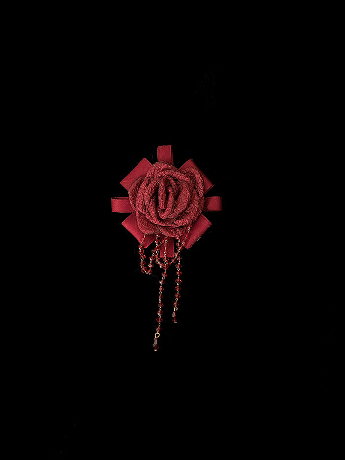 Alice Girl~Blood Rose~Gothic Lolita Rose Brooch wine red 1784:45999