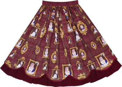 Miss Point - Christmas Preppy Style Velvet Lolita SK Vest Set XS red cat SK