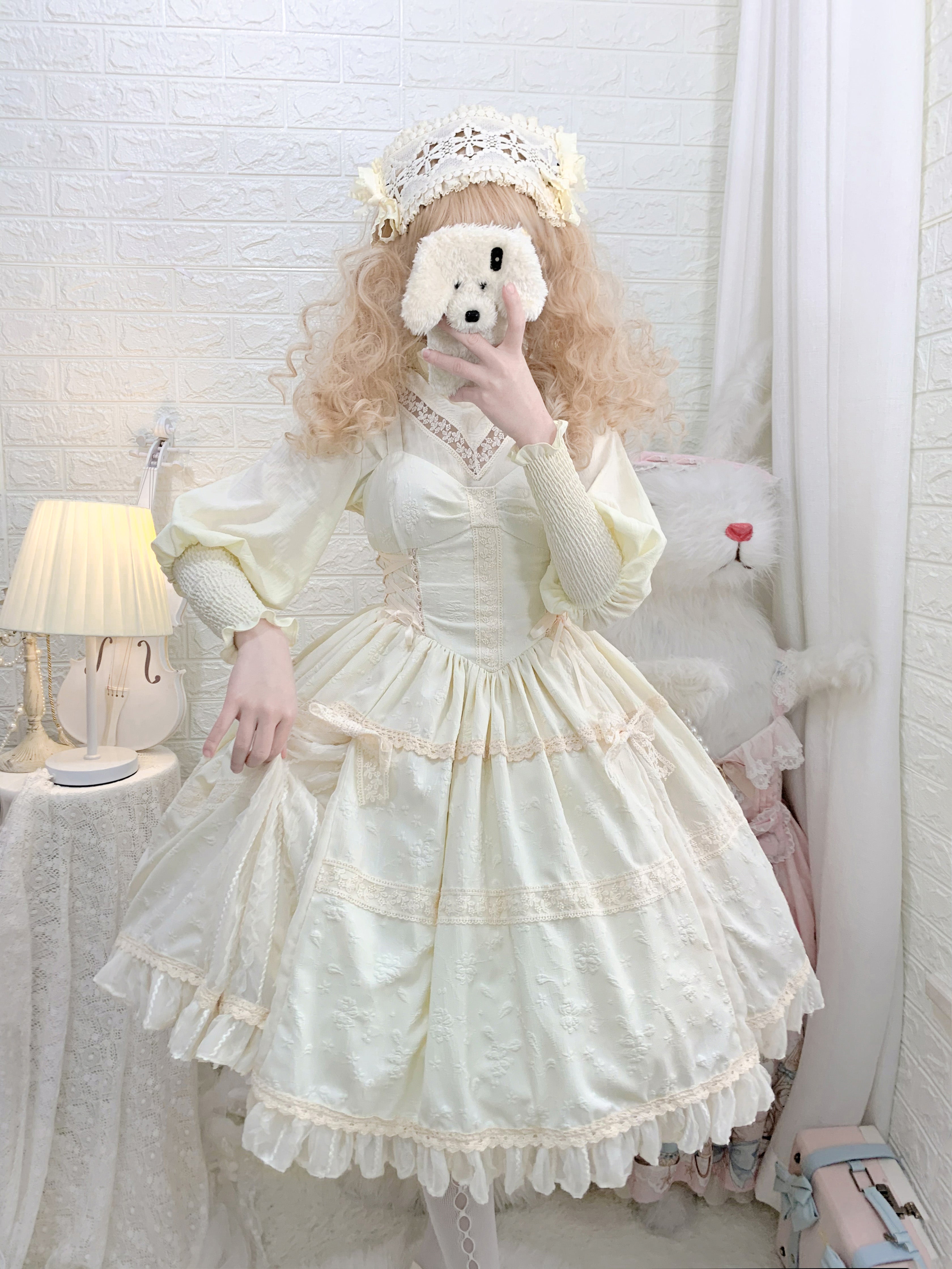 White Tea Story - Elegant Black and White Lolita JSK and Blouse