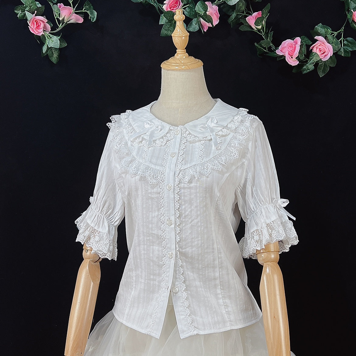 DMFS Lolita - Summer Short Sleeve Cotton Lolita Blouse