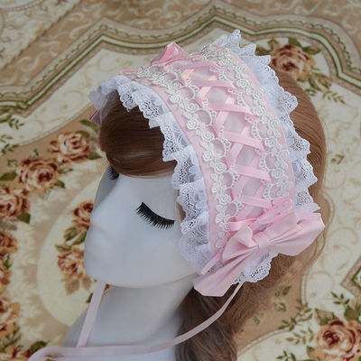 (Buy for me) ZhiJinYuan~Sweet Lolita Lace Bow Hairband Multicolors pink  
