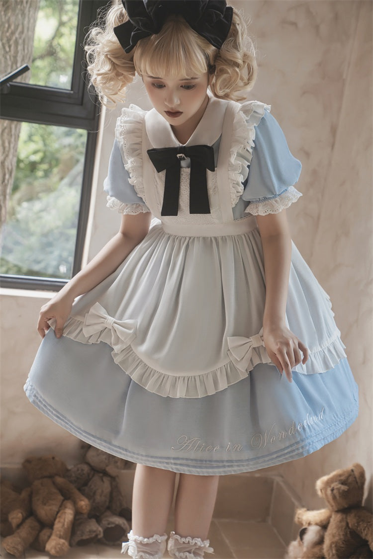 Letters from Unknown Star~Sweet Alice~Short Sleeves Maid Lolita OP 11506:129708