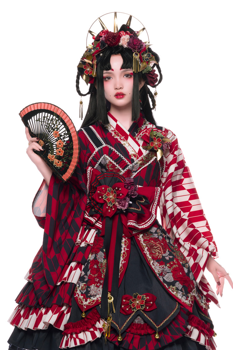 Youruipai - Japanese Wa Lolita Tea Party Red Dress 2370:38027