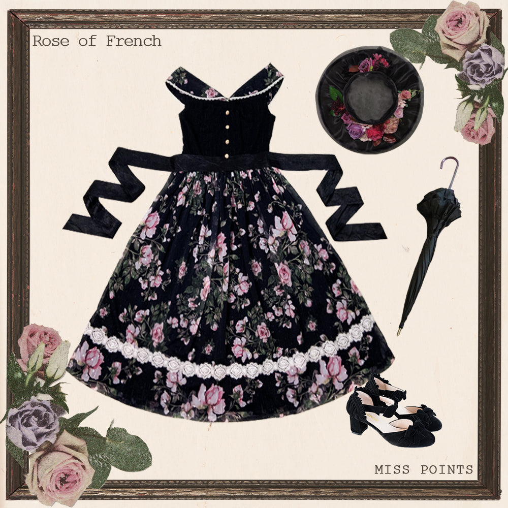 Miss Point~French Rose~Elegant Lolita JSK Dress XS black (2XL L M S XL XS / black) 676:59301