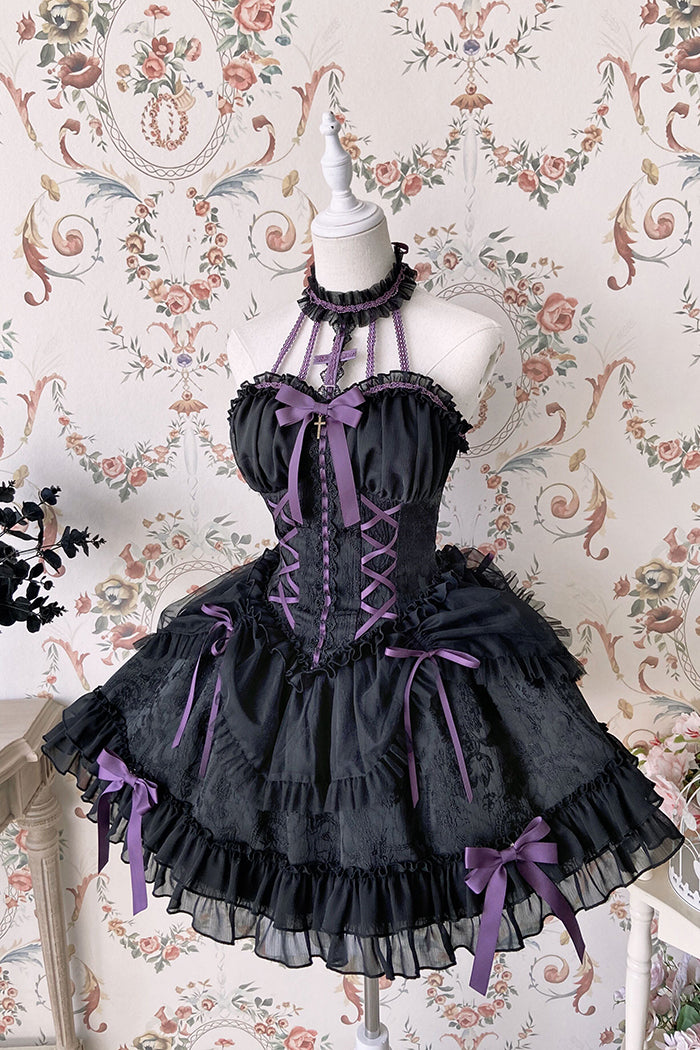 Alice Girl - Cross Maiden - Gothic Lolita Dress, Ballet Halterneck Lolita JSK (L M S XL XS) 104:66869
