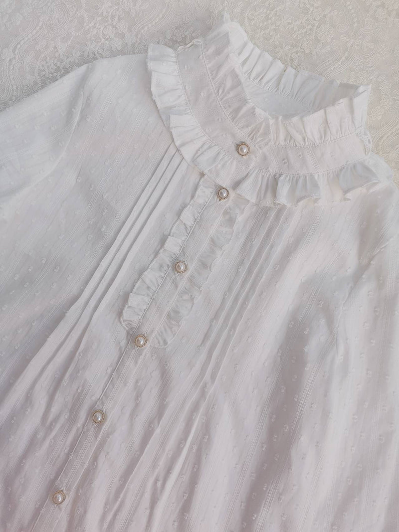 Yilia - Sweet Lolita Long Sleeve Cotton Blouse